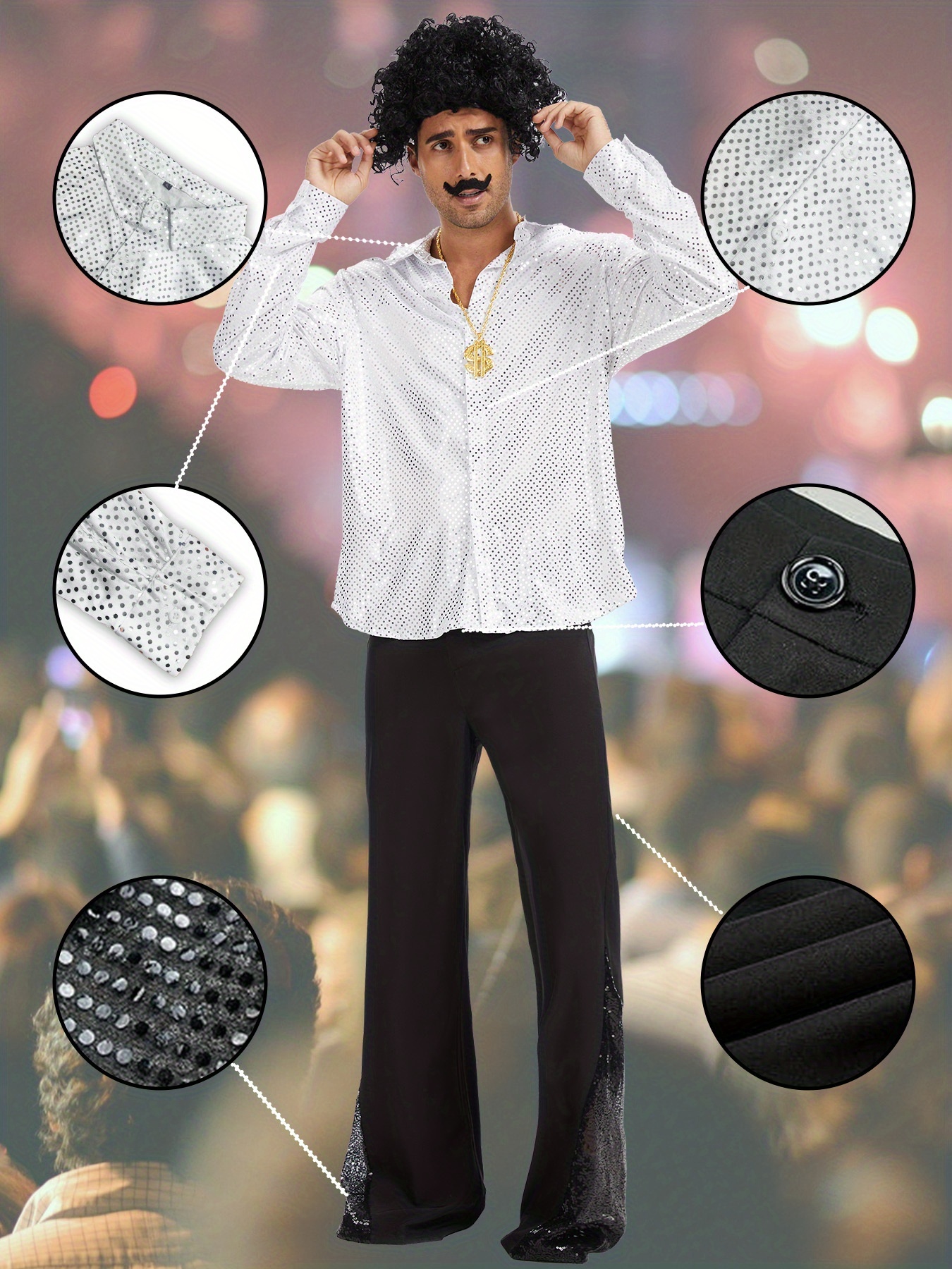 70s Men's Disco Costume for Halloween Parties